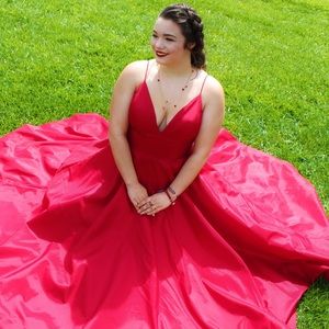SHERRI HILL- STYLE 51822 Red prom gown